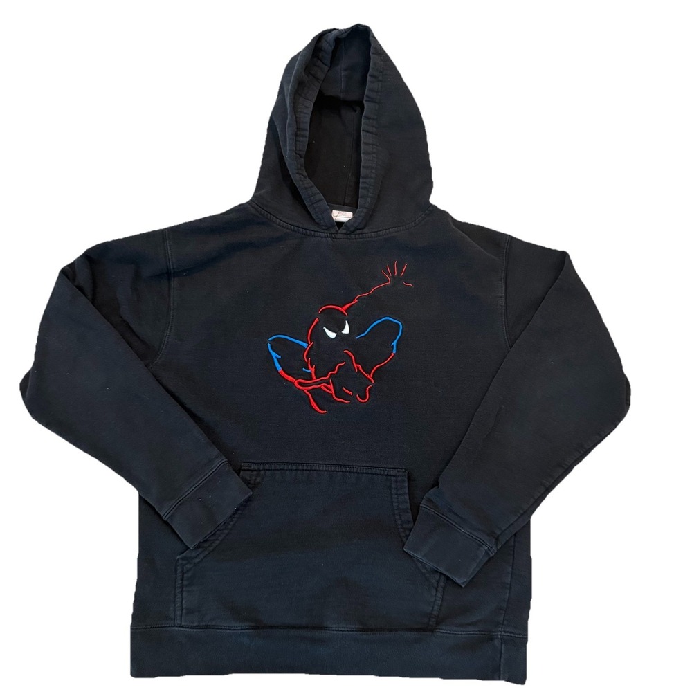 Marvel Spider-man KIDS Black Hoodie Boys Youth Large UNIVERSAL STUDIOS Vintage